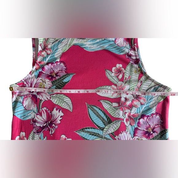 Tommy Bahama Maria Mambo Shift Dress Pink Tropical Sleeveless Size Medium - Picture 4 of 11